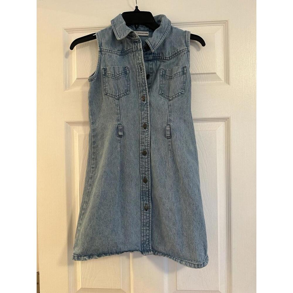christie brooks women’s Mini Denim button up dress Size M 10-12
